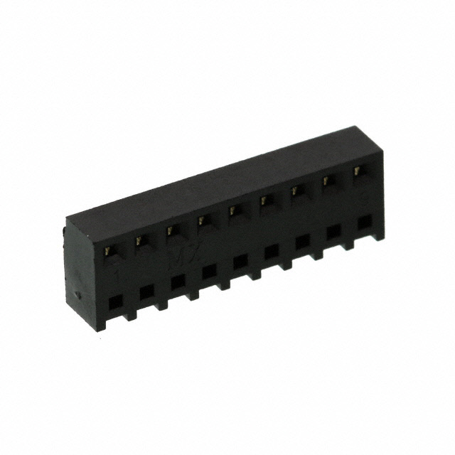 9 Position Receptacle, Bottom or Top Entry Connector 0.100